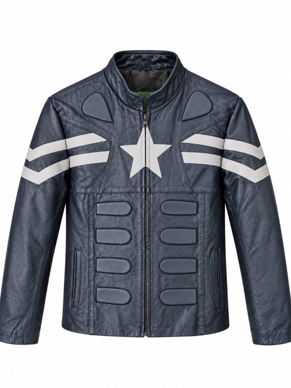 Vintage Captain America Genuine Leather Jacket Youth Size 16 Made in USA Marvel